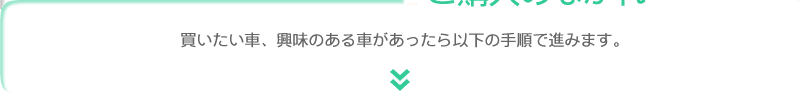 買いたい車、興味のある車があったら以下の手順で進みます。
